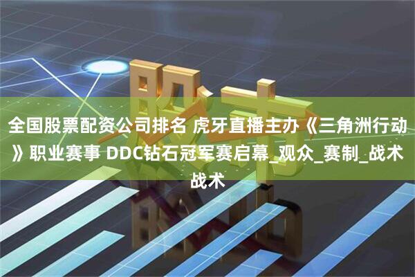 全国股票配资公司排名 虎牙直播主办《三角洲行动》职业赛事 DDC钻石冠军赛启幕_观众_赛制_战术